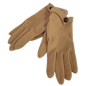 Lauren Ralph Lauren Green Label Wool Cashmere Blend Driving Gloves Tan Womens L